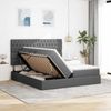 vidaXL LED-Speicherbett mit Matratze Dunkelgrau 200 x 200 cm Stoff 3372852 Bild 4