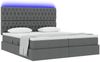 vidaXL LED-Speicherbett mit Matratze Dunkelgrau 200 x 200 cm Stoff 3372852 Bild 3