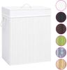 vidaXL Bambus-Wäschekorb mit 2 Fächern Weiß 100 L 320744 Bild 2