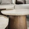Couchtisch 3er-Set Joradis, Keramik in Travertin-Optik, modern rund, beige, nachhaltiges Design Bild 2