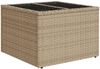 vidaXL Gartentisch mit Glasplatte Beige 55x55x37 cm Poly Rattan 366058 Bild 2