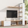 Merax Home Wohnzimmer-Wandschrank, TV Wohnwand Set, Eichenweiß, 180 x 33,5 x 151,5 cm Bild 2