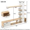 Merax Home Wohnzimmer-Wandschrank, TV Wohnwand Set, Eichenweiß, 180 x 33,5 x 151,5 cm Bild 4