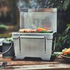 BURNHARD® Camping Gasgrill JONES Jr. Edelstahl Klappgrill mit Deckel 1-Brenner 3,2 kW inkl. Transporttasche mit Rucksackfunktion und Multitool, Faltgrill ideal für Camping - Silber - #946369 Bild 2