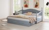 Ausziehbett 90/180×190 cm mit Lattenrost und 2 Schubladen, Massivholz Kiefer Grau Bild 5