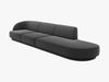Micadoni Sofa Miley 4-Sitzer Rechts Samt Bluvel Grau Bild 2