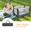 2 in 1 Reisebett & Laufstall Klappbar Kinderbett 125 x 65 x 76 cm Grau Bild 4