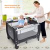 2 in 1 Reisebett & Laufstall Klappbar Kinderbett 125 x 65 x 76 cm Grau Bild 3