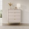 yourhouse24 Highboard Kommode Lante 88 cm – Beige / Kaschmir – Geriffelte Fronten (1 St, Ohne Dekoration) Bild 2