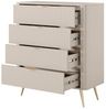 yourhouse24 Highboard Kommode Lante 88 cm – Beige / Kaschmir – Geriffelte Fronten (1 St, Ohne Dekoration) Bild 3