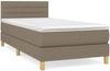 vidaXL Boxspringbett mit Matratze Taupe 90x200 cm Stoff 3140669 Bild 2