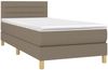 vidaXL Boxspringbett mit Matratze Taupe 90x200 cm Stoff 3140669 Bild 3