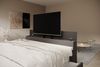 Boxspringbett Arosa TV, Boxspringbett mit Schubladen, TV-Lift LED Beleuchtung, Doppelbett mit Matratze, Kunstleder, 180 x 200 cm, Schwarz Bild 5