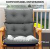 Outsunny Sitzkissen 115x56 cm, mit Bindebänder, Rückenlehne, 10cm dick, wasserabweisend, für Haus, Garten, Büro, Stühle, Hellgrau Bild 3