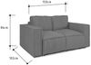 Sofa Designersofa 2-Sitzer VAJANA Stoff Tilia Grau Bild 2