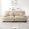 Flieks 2-Sitzer Sofa, Cloud Doppelsofa aus Chenille mit 2 Lenden- & 2 Dekokissen, Hellbraun Bild 2