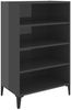 vidaXL Sideboard Hochglanz-Grau 57 x 35 x 90 cm Spanplatte [806138] Bild 2