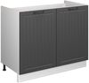 Spülenunterschrank Fame-Line Dunkelgrau/Weiß 100 cm ohne Arbeitsplatte Vicco Bild 1
