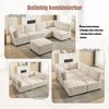 LVHOM Modulares Sofa U Form 308 x 82 x 154 cm, 6-Sitzer mit Schlaffunktion, Modular Cord Ecksofa, umwandelbares Schaumstoffsofa, Sofagarnitur, Beige Bild 2