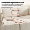 LVHOM Modulares Sofa U Form 308 x 82 x 154 cm, 6-Sitzer mit Schlaffunktion, Modular Cord Ecksofa, umwandelbares Schaumstoffsofa, Sofagarnitur, Beige Bild 4