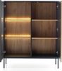 Selsey 'Tosena' Vitrine 2-türig mit LED, schwarz / Wotan Eiche, ca. 126 x 104 x 39 cm Bild 4