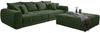Big-Sofa XXL 306 cm Federkernpolsterung Lounge Couch mit Bezug Cordstoff in Grün Bild 5