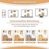 Merax Garderoben-Set mit Spiegel in Naturholzoptik, (Flurgarderoben Set Scandi Kompaktgarderobe, 1-St, B140 × T35 × H133 cm), Komplett-Set mit Schuhbank, Schuhschrank, 5 Türen & 4 Haken Bild 4