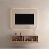 Planetmöbel TV Board 140 cm Gold Eiche, TV Schrank mit 2 Klappen als Stauraum, Lowboard hängend oder stehend, Sideboard Wohnzimmer Bild 4