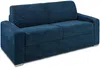 Vente-unique - CALITO Sofa SamtStoff Blau - B 223 cm95 cm x H 99 cm x L 194 cm Bild 2