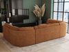 Ecksofa, Sofa big XXL, Wellenfedern, Wohnlandschaft XXL, mit Schlaffunktion - COMODO U - Orange Stoff - Topper T25 Bild 4