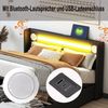 Polsterbett 140x200 cm mit LED-Lichtleiste, Bluetooth und großem Stauraum –Kunstleder, Hydraulik,Schwarz Bild 5