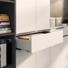 bümö Space Aktenschrank Holz, Mehrzweckschrank 81 cm breit in Weiß - Regal mit Türen & 1 Schublade, Schrank hoch für Akten & Büro als Möbel für Arbeitszimmer, Büroschrank, Ordnerschrank, SPCAS4OH1S-84 Bild 3