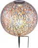 LED Solarleuchte, Kugel, Erdspieß, silber-grau, gold, H 38 cm Bild 2