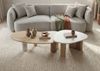 Couchtisch Sheesham 2er-Set natur sandgestrahlt lackiert / Marmor weiß ORGANIC COLLECTION #33 Bild 2