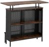 COSTWAY Bartisch, Esstisch, mit Stauraum & Fußstütze, 120x50x106,5cm, braun Bild 2
