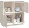 Sideboard, Kommode Weiß 74x35x80 cm Massivholz Kiefer j3374p Bild 4