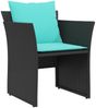 vidaXL Gartenstuhl mit Fußhocker Schwarz Poly Rattan 368624 Bild 4