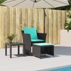 vidaXL Gartenstuhl mit Fußhocker Schwarz Poly Rattan 368624 Bild 3