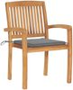 vidaXL Stapelbare Gartenstühle mit Kissen 8 Stk. Massivholz Teak 3073241 Bild 3