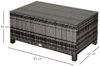 Outsunny Gartentisch Garten Beistelltisch Polyrattan (Balkontisch, 1-St, Couchtisch), Grau 85 x 50 x 39 cm Bild 3