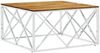 vidaXL Couchtisch Silbern Edelstahl und Massivholz Akazie 349975 Bild 2