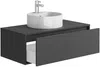 Vente-unique - TEANA Waschbeckenmöbel Holz, Platte Grau - B 47 cm x H 32 cm x L 94 cm Bild 4