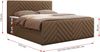 Boxspringbett mit zwei Bettkästen, 7 Härtezonen Multipocket-Matratzen, dekoratives Kopfteil und Front, Doppelbett - PARIS DUO - 140 x 200 cm - Braun Kunstleder - H3 Bild 5