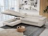 Mks Möbel 'Peter L-form' Ecksofa mit Bettfunktion, Bettkasten & einstellbaren Kopfstützen, Hellbeige, Mikrofaser, mit Topper, links Bild 3