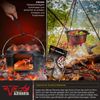 KESSER® Dutch Oven Set BBQ Feuertopf Schmortopf, Gusseisen Topf mit Deckelheber Henkel und Schlitz für Themormeter, kochkessel Grilltopf Gulaschkessel für Oudoor & Indoor Topf mit Füße, DO45P - 4.2 Liter Bild 5