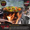 KESSER® Dutch Oven Set BBQ Feuertopf Schmortopf, Gusseisen Topf mit Deckelheber Henkel und Schlitz für Themormeter, kochkessel Grilltopf Gulaschkessel für Oudoor & Indoor Topf mit Füße, DO45P - 4.2 Liter Bild 3