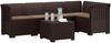 vidaXL 5-Sitzer Gartensofa mit Kissen Rattan-Look PP Braun 3444076 Bild 2