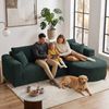 COMHOMA Sofa Ecksofa mit Schlaffunktion, Corduroy Modulares Boneless Couch, mit Chaiselongue, L-Form Schlafsofa, Sektionssofas mit Kissen & Seitentaschen Bild 3