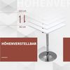 HOMCOM Bartisch Höhenverstellbar, kratzfeste Füße (Küchentisch für Wohnzimmer, Esszimmer, 1-St, Esstisch), 360° drehbar, Weiß Bild 4