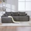 3-Sitzer Sofa aus Cord 268x174x80 cm mit Cupholder & Seitentasche, dunkelgrau Bild 2
